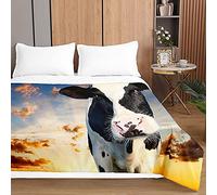 Luker Estampado Animal 3D Edredon Verano, Suave Reversible Multiusos Colcha, Edredones Ligera Microfibra, Edredón Acolchado Individual/Doble/Extra Grande para Estaciones (Vaca,230x260cm)