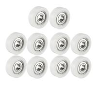Lukery 10PCS Pom Forming Bearing Roller Conveyor Wheels Φ30 mm Door and Window Plastic Bearing Pulley (Bearing Steel,8x30x9 F)