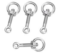 Lukery 4-Sets Hembrillas de elevación y tuercas de ojo M6,fabricados en acero inoxidable 304,cáncamos con tuercas de anillo (M6 x 20 mm)