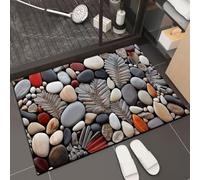 Lukery Alfombra Baño de Diatomitas, Lavables Alfombrilla de Baño, Alfombrillas Secado Rápido Antideslizantes Absorbente Alfombra para Bañera Ducha (Plume Caillou,80x120cm)