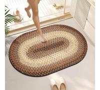 Lukery Alfombra Baño de Diatomitas, Lavables Alfombrilla de Baño, Alfombrillas Secado Rápido Antideslizantes Absorbente Alfombra para Bañera Ducha -Cuerda de Cáñamo 3D (Marrón,50x80cm)