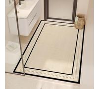 Lukery Alfombra de Diatomita Lavables Alfombrilla de Baño Gran, Alfombrillas de Baño Antideslizantes Absorbente Alfombra para Cocina Bañera Ducha (Beige,40x60cm)
