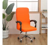 Lukery Color Sólido Funda para Silla de Oficina Elástica con Cubierta de la Silla Oficina, Suave Funda para Silla Giratoria Respaldo Alto Universal Removible Lavable (Naranja,L)