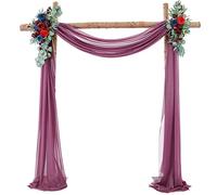 Lukery Cortina Gasa Arco de Boda para Colgar en La Pared, Tela de Gasa Cortinas de Tela de Tul Telón de Fondo para Banquete de Boda, Ceremonia, Recepción, Fiesta Decoración (75x600cm(20FT),Rosa Haba)