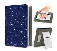 Lukery Estilo de Cielo Estrellado Funda para 7"/6.8" Kindle Paperwhite, PU Estuche con Correa de Mano, Carcasa Protectora Soporte Tapa Vertical, Funda Universal para e Readers (Azul Oscuro)
