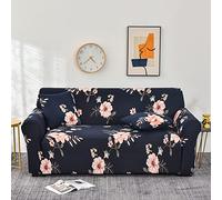 Lukery Funda de Sofá Elástica 1 2 3 4 Plazas, Estampado Botánico Cubre Sofa, Ajustable Antisuciedad Antideslizante Protector de Muebles con 2 Fundas de Almohada (3 plazas,Flor fragante Azul)