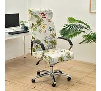 Lukery Funda para Silla de Oficina Elástica, Cubierta de Silla Oficina Patrón Elegante Suave Removible Lavable Funda para Silla Giratoria Respaldo Alto Universal (Naturaleza Verde,L)