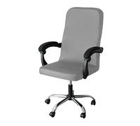 Lukery Funda para Silla de Oficina Tejido Elástico Suave Cubierta de la Silla Oficina, Color Sólido Funda para Silla Giratoria Respaldo Alto Universal Removible Lavable (Gris Claro,S)