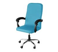 Lukery Funda para Silla de Oficina Tejido Elástico Suave Cubierta de la Silla Oficina, Color Sólido Funda para Silla Giratoria Respaldo Alto Universal Removible Lavable (Azul,L)