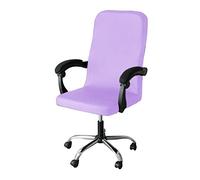 Lukery Funda para Silla de Oficina Tejido Elástico Suave Cubierta de la Silla Oficina, Color Sólido Funda para Silla Giratoria Respaldo Alto Universal Removible Lavable (Púrpura Claro,S)