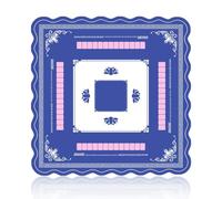Lukery Tapete de Mahjong, Tapete Juegos de Mesa Sin Arrugas Antideslizante y Reducción de Ruido, Suave y Resistente al Desgaste Multiusos Portátil Borde Ondulado (Flor de Loto,800x800mm)