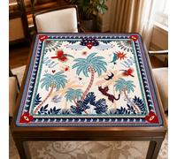 Lukery Tapete de Mahjong, Tapete Juegos de Mesa Sin Arrugas Antideslizante y Reducción de Ruido, Suave y Resistente al Desgaste Multiusos Portátil para Aprendizaje (Árbol de Coco,830x830mm)