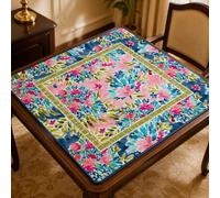 Lukery Tapete de Mahjong, Tapete Juegos de Mesa Sin Arrugas Antideslizante y Reducción de Ruido, Suave y Resistente al Desgaste Multiusos Portátil para Aprendizaje (Floral,830x830mm)