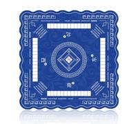 Lukery Tapete de Mahjong, Tapete Juegos de Mesa Sin Arrugas Antideslizante y Reducción de Ruido, Suave y Resistente al Desgaste Multiusos Portátil Borde Ondulado (Azul Oscuro,800x800mm)