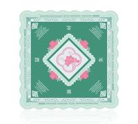 Lukery Tapete de Mahjong, Tapete Juegos de Mesa Sin Arrugas Antideslizante y Reducción de Ruido, Suave y Resistente al Desgaste Multiusos Portátil Borde Ondulado (Verde,800x800mm)