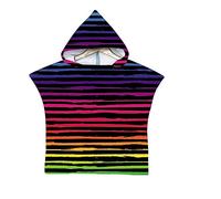 Lukery Toalla Infantil con Capucha, Poncho de Baño para Niños y Adulto, Microfibra Toallas de Playa, Raya Albornoz de Cambio para Nadar Piscina Surfing (70x90cm,Exótico)