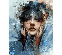 LukFun Pintura por números para adultos, kit de pintura al óleo por números para adultos, 40 x 50 cm (mirada de ángel, sin marco)