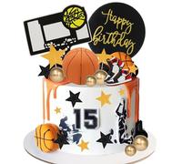 Lukinuo Decoración para tartas de baloncesto, 21 piezas de decoración para tartas deportivas, marzo, locura jordania suministros de fiesta