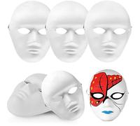 LUKIUP 10 Piezas Máscara de Papel Blanca de Bricolaje, Máscaras Pintada a Mano, DIY Máscara Blanca para Niño y Adultos Manualidades Cosplay Fiestas carnaval Careta Halloween (Hombre)