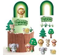 LUKIUP 13 PCS Animales Decoracion Tartas Cumpleaños,Adornos Cumpleaños Decoración Tarta Adecuado Ppara Niños, Niñas y Bebés