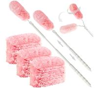 LUKIUP 41 Piezas compatibles Staubmagnet Nachfüllpack, Staubtuchs, 40 Tücher + 1 Teleskopgriff staubmagnet nachfüllpack für Tierhaare Staub Schmutz Schmutz