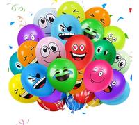 LUKIUP 50/100/200 globos de látex de la serie Emotion, 12 pulgadas, globos de aire smiley, lindos y divertidos, para niños, varios caprichos de mie, para decoración de cumpleaños, niños y niñas(50)