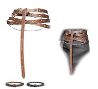 LUKIUP Cinturón medieval, cinturón medieval de piel sintética de piel sintética, accesorios medievales para mujer, vestido medieval para mujer, cinturón para Halloween y carnaval, marrón, Talla única