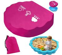 LUKIUP Cubierta para caja de arena, 100 x 100 x 15 cm, caja de arena, color rosa/azul, cubierta de lona con cordón elástico, concha de arena con tapa, para arena y conchas de agua (rosa)