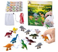 LUKIUP Dinosaurio Juego Estrategia Magnetico, Juego de Imanes Cuerda, 20 Piezas Dinosaurio Magnético Ajedrez, Juego de Ajedrez Magnéticos Reuniones Familiares y Adultos