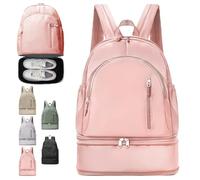 LUKIUP Mochila Gimnasio Hombre Mujer, Mochila de Gimnasio para Mujer Hombre con Compartimento para Zapatos, Impermeable, para Fitness, Yoga, Natación y Viajes(Rosa)