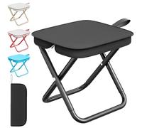 LUKIUP Taburete Plegable Portátil, Banco Plegable Exterior, Mini Taburete Plegable para Viajes Senderismo Jardín Pesca Barbacoa Playa (Negro)
