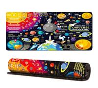 LUKIUP Vade de escritorio para niños 60X30CM, Tapete de escritorio impermeable para niños, Alfombrilla de ratón antideslizante, Almohadilla de escritorio del planeta espacial