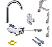 LukLoy G1/2 Grifo de pedal para agua fría y caliente, grifo mezclador sin tocar para el lavado de manos sanitario en áreas públicas de hospitales