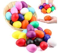 Lukmaa 200 piezas de plástico para huevos de maracas a granel, huevos de Pascua, instrumentos musicales, para niños, aprendizaje de música, pintura colorida, suministros de fiesta, juguetes, 10
