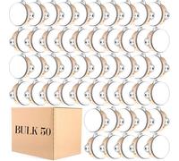 Lukmaa 50 panderetas de boda de 4 pulgadas a granel para adultos, regalo de percusión de mano, cascabeles de madera y metal, instrumento educativo musical para iglesia, boda, fiesta