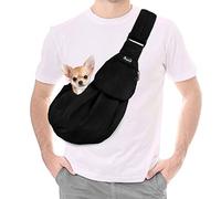 Lukovee Correa para Mascotas, Correa Acolchada Ajustable, Bolsa de Hombro de algodón Transpirable, Bolsillo Frontal, cinturón de Seguridad, para Perros pequeños, Gatos, Cachorros, Lavable a máquina