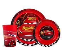 Lulabi Disney Cars Set Vajilla Infantil 3 Piezas, Plato + Bol + Vaso, BPA Free, Apto Lavavajillas y Microondas, desde 6 Meses