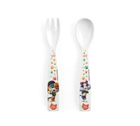 Lulabi - Juego de cucharilla y tenedor de melamina para gatos de 9 g