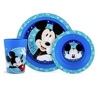 Lulabi Mickey Cosmo 3-teiliges Set für Jungen, Polipropileno, Blau, Verziert