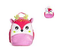 LULABI Mochila para bebés con correas ajustables, diseño de ciervo, mochila infantil de animales, para niñas, óptima para el jardín de infancia, escuela y viajes, dimensiones 23 x 9 x 29 cm, Rosa