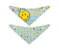 Lulabi Smiley Boy - Juego de 2 baberos bandana de algodón