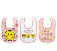Lulabi Smiley Girl - Juego de 3 baberos de algodón