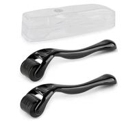 lulir Derma Roller Cabello 2Pcs, 0.5mm y 1mm Dermaroller Facial, Derma Stamp Manual con 540 Agujas Titanio, Agujas Dermapen para Cara Barba y Cuero Cabelludo, Uso Doméstico | Regalo Día Del Padre