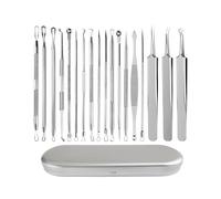 lulir Kit de Extractor de Puntos Negros, 18 Piezas Exprimidor de Comedones y Pinzas, Herramientas de Acero Inoxidable para Quitar Granos, Acné, Incluye Estuche Portátil