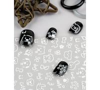 lulir Pegatinas para Uñas - Graffiti de Perrito Blanco, Pegatinas Uñas Kawaii Perritos, Nail Stickers Uñas, Decoración de Uñas para Manicura DIY y Saló (Animales Dibujo Lineal de Trazos)