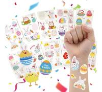 LuLiyLdJ 10 uds Huevos de Pascua para Niños Tatuajes de Pascua para Niños Tatuajes Adhesivos con Huevos de Pascua Luminosos