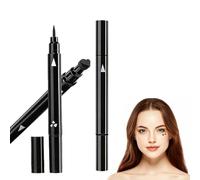 LuLiyLdJ 2 piezas Timbre para eyeliner de doble cabeza, impermeable, eyeliner negro, resistente a las manchas, natural, persistente, ad secatura rapida, para fiestas, viajes, trabajo, matrimonios