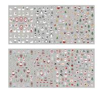 LuLiyLdJ 3D Christmas Snowflake Xmas Winter Holiday Cute Pegatinas Para Uñas Autoadesiva 5D Nail Art Stickers Decoración 8 Hojas