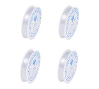 LuLiyLdJ 4 bobinas 0,4 mm 0,6 mm 0,8 mm 1 mm hilo elástico para joyería hilo de goma perla pulsera para joyería artesanal hilo transparente (0,4-1 mm)