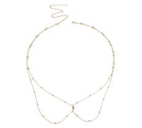 LuLiyLdJ Cadena plateada para el cuerpo, cadena doble para la cintura, cadena sexy para la cintura del vientre cadena para bikini joyería boho para mujeres y niñas playa